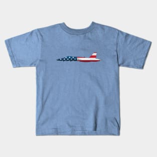 American Flag FA-18 Super Hornet Military Jet Kids T-Shirt